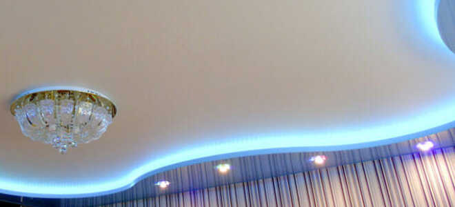 Двухуровневый потолок с подсветкой: многоуровневый потолок из гипсокартона, двойной потолок своими руками, чертеж двухъярусного потолка