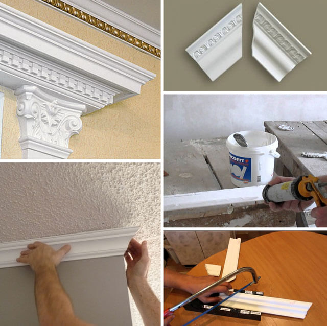 какой стороной стороной плинтус к потолку