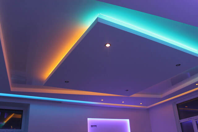 парящий потолок из гипсокартона с подсветкой парящие потолки из гипсокартона
