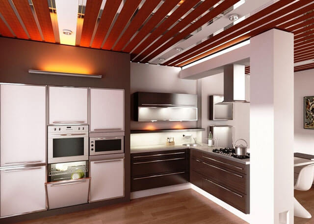 реечный потолок на кухне алюминиевый потолок на кухне